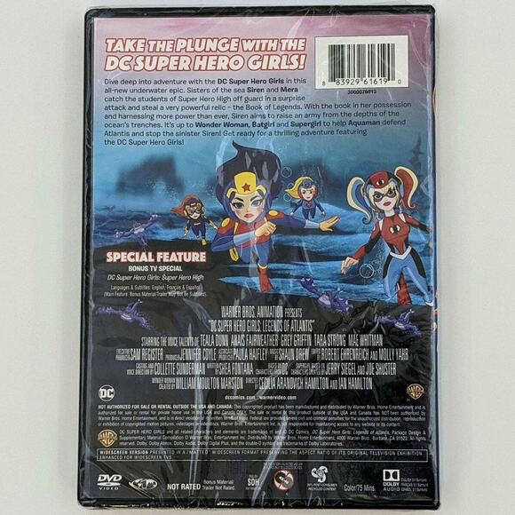 DC Superhero Girls Legend of Atlantis Brand New Sealed DVD (DC, 2018) - Picture 2 of 2
